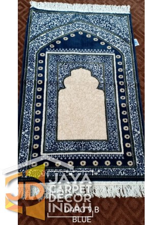 Sajadah Daro 9 B Blue - Sajadah Imam / Masjid / Mushola / Karpet Lantai Permadani / Bulu / Tebal 70 Cm X 110 Cm